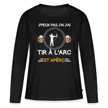 I can't I have archery aperitif archer - Women's Premium Organic Long Sleeve Shirt - black - Front - Julia (174cm)