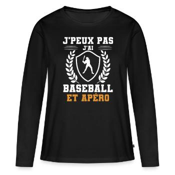 I can't I have Baseball und humorvollen Aperitif - Frauen Premium Bio Langarmshirt - Schwarz - Vorne - Julia (174cm)