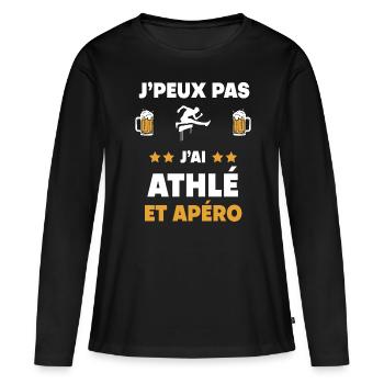 I can't I have hurdle race aperitif gift - Women's Premium Organic Long Sleeve Shirt - black - Front - Julia (174cm)