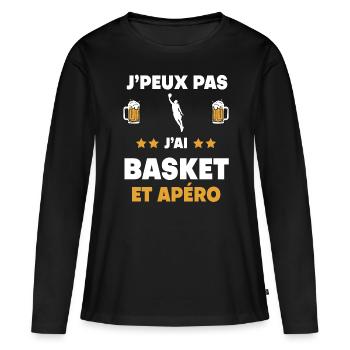 I can't I have basketball aperitif gift - Women's Premium Organic Long Sleeve Shirt - black - Front - Julia (174cm)