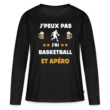 I can't I have basketball aperitif gift - Women's Premium Organic Long Sleeve Shirt - black - Front - Julia (174cm)