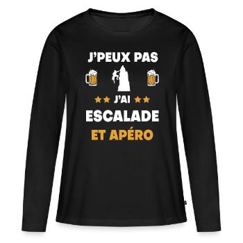 I can't I climbed aperitif gift - Women's Premium Organic Long Sleeve Shirt - black - Front - Julia (174cm)