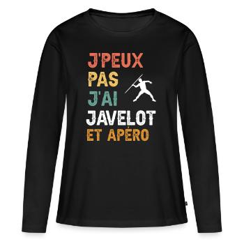 I can't I have Javelin und Vintage Aperitif - Frauen Premium Bio Langarmshirt - Schwarz - Vorne - Julia (174cm)