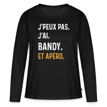 I can't I have bandy aperitif humor - Women's Premium Organic Long Sleeve Shirt - black - Front - Julia (174cm)