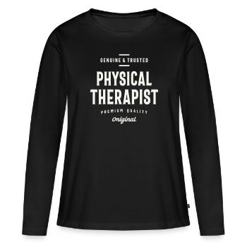 Genuine and Trusted Physical Therapist - Women's Premium Organic Long Sleeve Shirt - black - Front - Julia (174cm)