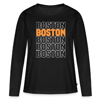 Meilleur drôle de Boston Boston - T-shirt manches longues Premium bio Femme - noir - Devant - Julia (174cm)