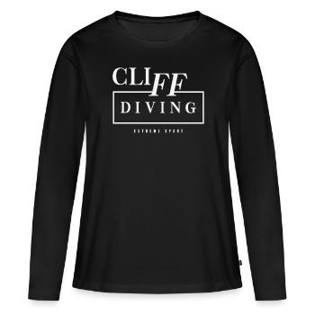 Sports extrêmes : Plongée de falaise - T-shirt manches longues Premium bio Femme - noir - Devant - Julia (174cm)