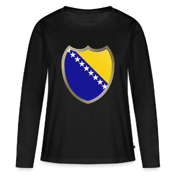 Bosnie (Bosnien_Wappen) - T-shirt manches longues Premium bio Femme - noir - Devant - Julia (174cm)