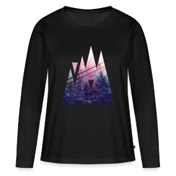 Shape of Woods - Frauen Premium Bio Langarmshirt - Schwarz - Vorne - Julia (174cm)