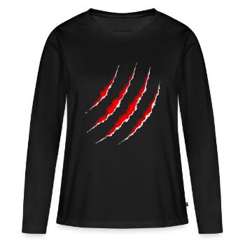 zéro griffe - T-shirt manches longues Premium bio Femme - noir - Devant - Julia (174cm)