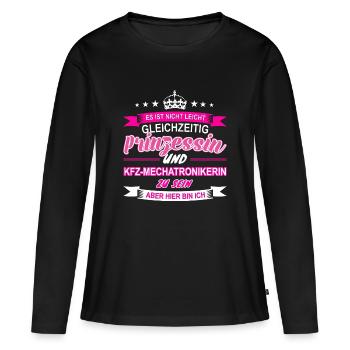 KFZ-Mechatronikerin - Frauen Premium Bio Langarmshirt - Schwarz - Vorne - Julia (174cm)