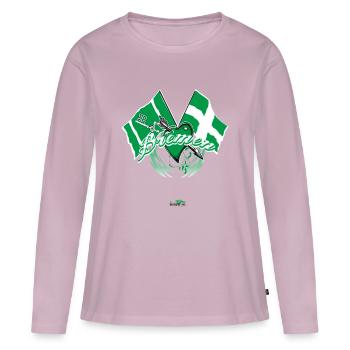 Brême - montrer le drapeau - T-shirt manches longues Premium bio Femme - rose poudré - Devant - Julia (174cm)