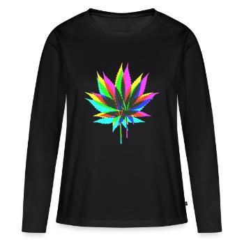 colorful HANF - Frauen Premium Bio Langarmshirt - Schwarz - Vorne - Julia (174cm)