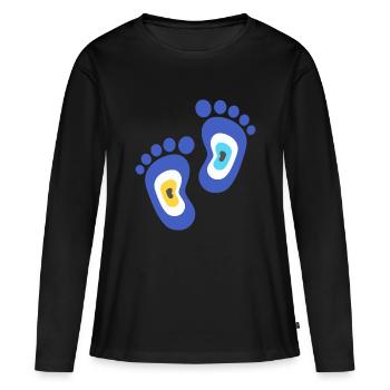 Nazar - T-shirt manches longues Premium bio Femme - noir - Devant - Julia (174cm)