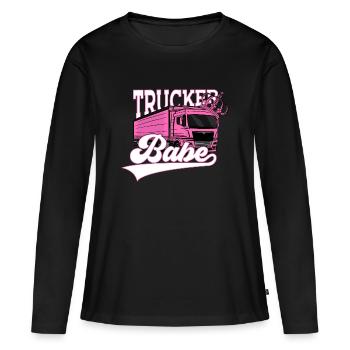 TRUCKER BABE TRUCK DRIVER - Women's Premium Organic Long Sleeve Shirt - black - Front - Julia (174cm)