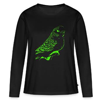 Wellensittich - Frauen Premium Bio Langarmshirt - Schwarz - Vorne - Julia (174cm)