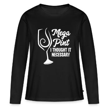 Mega Pint J’ai pensé que c’était nécessaire - T-shirt manches longues Premium bio Femme - noir - Devant - Julia (174cm)