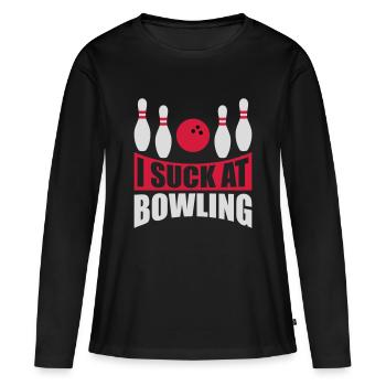 Je suis nul au bowling - T-shirt manches longues Premium bio Femme - noir - Devant - Julia (174cm)