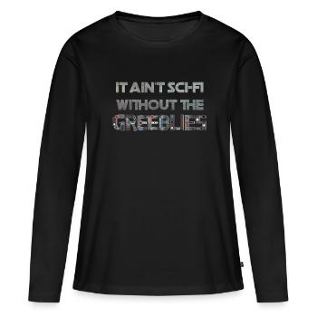 Ce n’est pas de la science-fiction sans les Greeblies - T-shirt manches longues Premium bio Femme - noir - Devant - Julia (174cm)