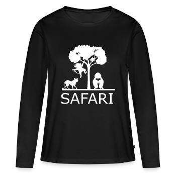 Safari Zoo Animal Safari Zoo - T-shirt manches longues Premium bio Femme - noir - Devant - Julia (174cm)