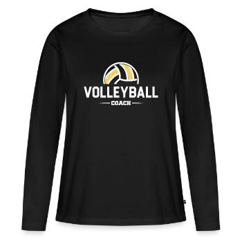 Cadeau coach Volleyball coach | Coach Volleyball - T-shirt manches longues Premium bio Femme - noir - Devant - Julia (174cm)