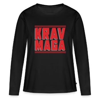 Arts martiaux Sparring Israël cadeau Krav Maga - T-shirt manches longues Premium bio Femme - noir - Devant - Julia (174cm)
