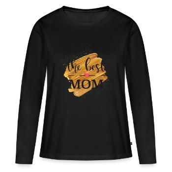 The Best Mom - T-shirt manches longues Premium bio Femme - noir - Devant - Julia (174cm)