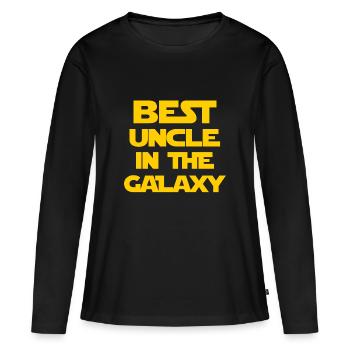 Bester Onkel der Galaxie - Frauen Premium Bio Langarmshirt - Schwarz - Vorne - Julia (174cm)