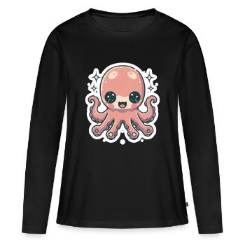 Octopus Lover - Women's Premium Organic Long Sleeve Shirt - black - Front - Julia (174cm)