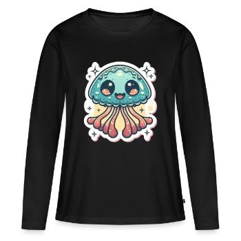 Jellyfish Lover - Women's Premium Organic Long Sleeve Shirt - black - Front - Julia (174cm)