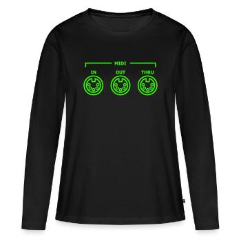 general midi - Women's Premium Organic Long Sleeve Shirt - black - Front - Julia (174cm)