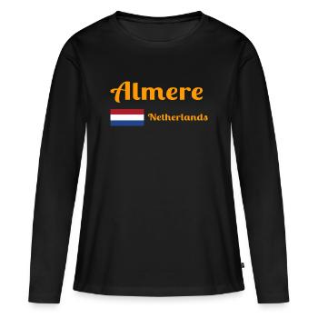 Almere Niederlande - Stilvolle Drucke - Frauen Premium Bio Langarmshirt - Schwarz - Vorne - Julia (174cm)