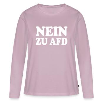Non à afd - T-shirt manches longues Premium bio Femme - rose poudré - Devant - Julia (174cm)