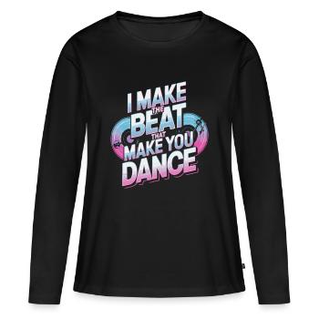 JE FAIS LE RYTHME QUI VOUS FAIT DANSER - T-shirt manches longues Premium bio Femme - noir - Devant - Julia (174cm)