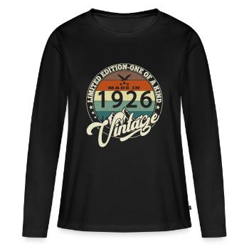 Vintage 1926 meilleur de 1926 - annif 99 ans - T-shirt manches longues Premium bio Femme - noir - Devant - Julia (174cm)