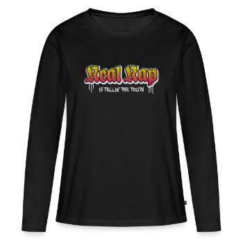 Vrai rap - T-shirt manches longues Premium bio Femme - noir - Devant - Julia (174cm)