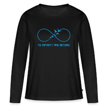 À l'infini et beaucoup plus loin - T-shirt manches longues Premium bio Femme - noir - Devant - Julia (174cm)