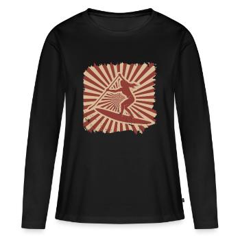 Stand up paddle - T-shirt manches longues Premium bio Femme - noir - Devant - Julia (174cm)