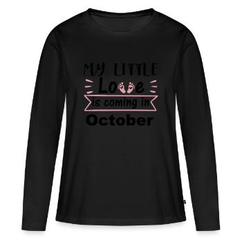 La naissance est une grossesse en octobre - T-shirt manches longues Premium bio Femme - noir - Devant - Julia (174cm)