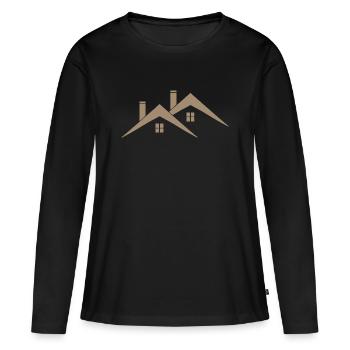 Dach - Haus Dach - Frauen Premium Bio Langarmshirt - Schwarz - Vorne - Julia (174cm)