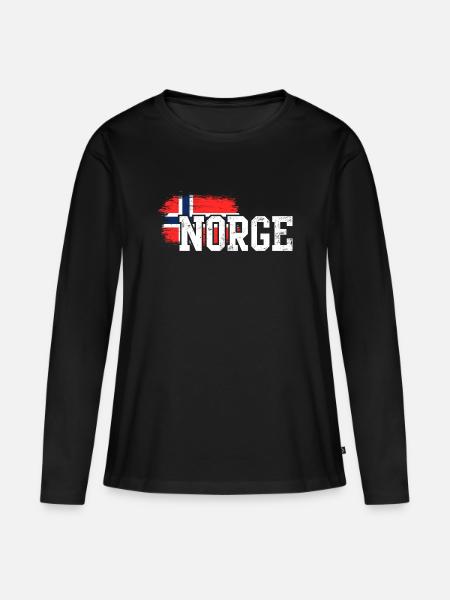 Norge Flag Splash Bold - Women's Premium Organic Long Sleeve Shirt - black