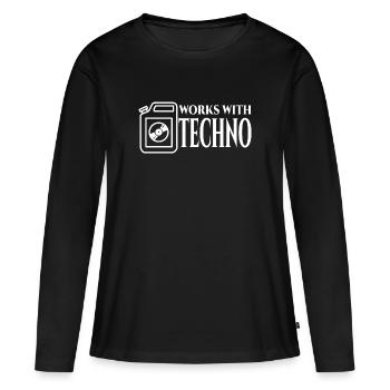 Techno Carburant - T-shirt manches longues Premium bio Femme - noir - Devant - Julia (174cm)