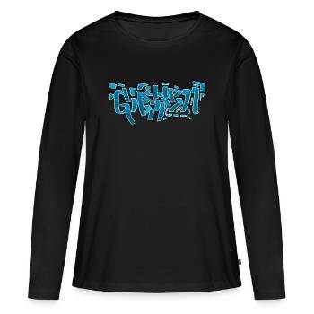 Verser - T-shirt manches longues Premium bio Femme - noir - Devant - Julia (174cm)