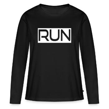 Courir - T-shirt manches longues Premium bio Femme - noir - Devant - Julia (174cm)