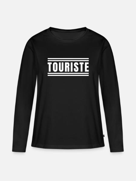 Tourist, Tourismus, Sightseeing - Frauen Premium Bio Langarmshirt - Schwarz