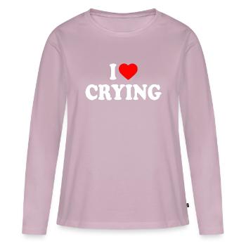 i love crying - Frauen Premium Bio Langarmshirt - Altrosa - Vorne - Julia (174cm)