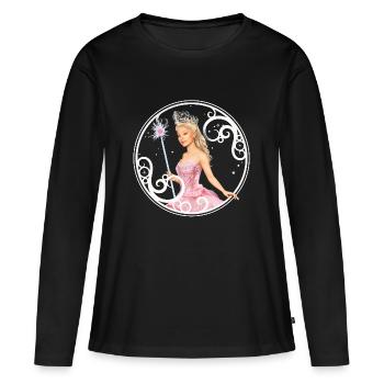 Wicked Design Magique Avec Glinda Et Baguette - T-shirt manches longues Premium bio Femme - noir - Devant - Julia (174cm)