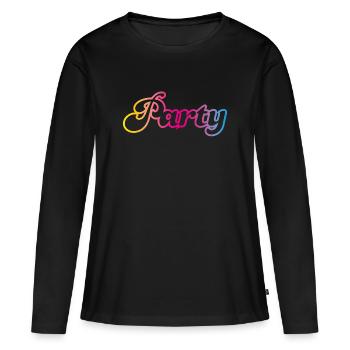 Fête s’épanouit Célébrer Coloré Rainbow Silhouette Fun - T-shirt manches longues Premium bio Femme - noir - Devant - Julia (174cm)