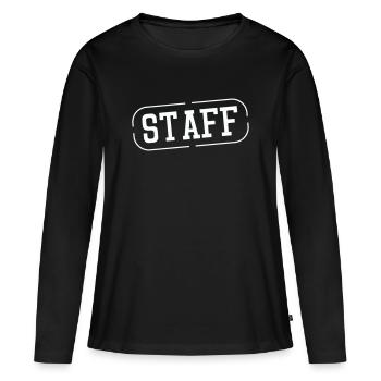 Empreinte vintage du timbre du personnel - T-shirt manches longues Premium bio Femme - noir - Devant - Julia (174cm)