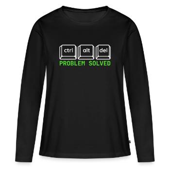 Ctrl Alt Del – Conception IT Problem Solved - T-shirt manches longues Premium bio Femme - noir - Devant - Julia (174cm)